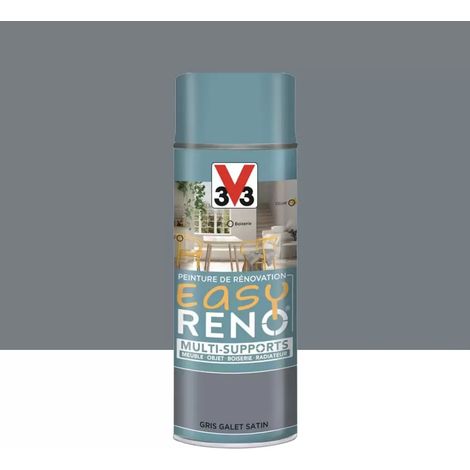 Peinture Multi-Supports Aérosol V33 Easy Réno Gris galet 0,4 L