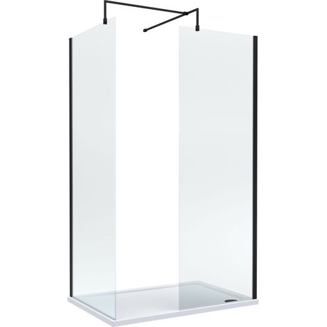 Balterley Walk-In Wetroom Bundle with Tray and Waste, 1200x800mm, Matt Black (1/4)