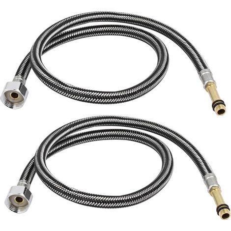19mm Innengewinde x 9,5 mm Außengewinde WC-Anschluss 80cm Länge 2St (1/4)