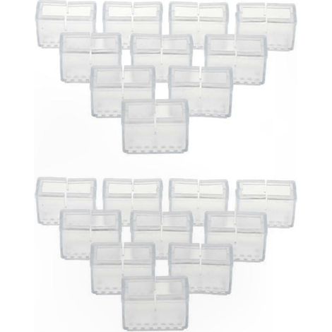 Patins de protection rectangulaires en silicone pour pieds de meubles, adaptés aux pieds de chaises et de tables, lot de 20 (1/5)