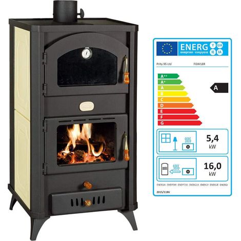 Stufa a legna con boiler e forno - 5.4+18 kw - Prity FGW18R (1/5)
