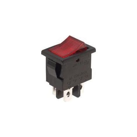 INTERRUPTEUR DE PUISSANCE A BASCULE 3A-250V DPST ON-OFF - AVEC TEMOIN NEON ROUGE VELLEMAN R1944C (1/2)