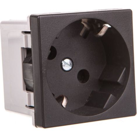 Presa singola Schuko Simon Connect K45 con/senza 16A IP20, connettori rapidi, nera K11/14