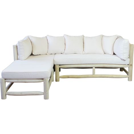 VENTURA - divano in teak da esterno con chaise longue (1/2)