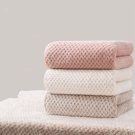 Serviette De Bain - 70 X 140 Cm - Polaire Corail - Absorbante - Séchage Rapide - Pour Salle De Bain Plage Sport - 1 Pièce (1/5)