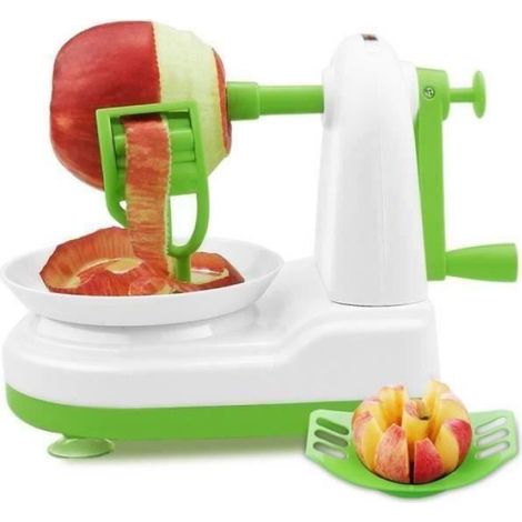 Éplucheur - Acier Inoxydable Et ABS - Pour Pommes Poires Légumes - Avec Coupeur Intégré - Vert - 1 Pièce (1/4)