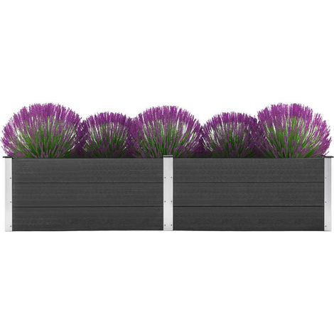 Garten-Hochbeet 250 x 100 x 54 cm WPC Grau (1/5)