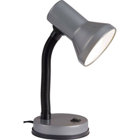 Lampe de table Brilliant Junior 40 W bras pivotant titane X98754 (1/3)