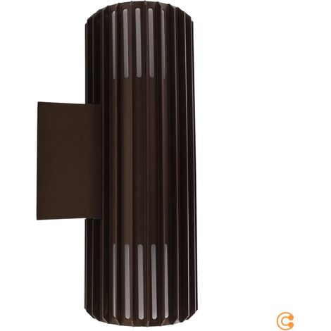 [GEBRAUCHT] B-Ware Nordlux Außenwandleuchte Aludra Double Seaside Alu Braun Metallic Wandlampe Spot