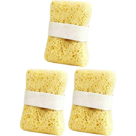 Porte-savon, éponge de bain exfoliante, gommage corporel avec poche à savon, loofah de douche en maille à mousse rapide, accessoire de douche exfoliant avec savon intégré (3 pièces) (1/5)