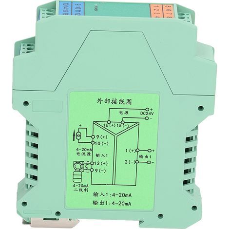 DC24V-Signalisolator, 1 Eingang, 1 Ausgang, Strommessumformer, 4–20 mA analoge SPS-Steuerung, DIN-Schienenmontage (1/5)