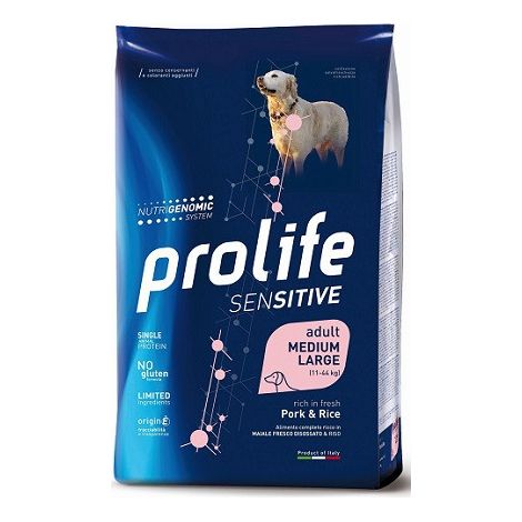 Prolife Dog Sensitive Adult Medium Large Maiale e Riso - Sacco 10 Kg -