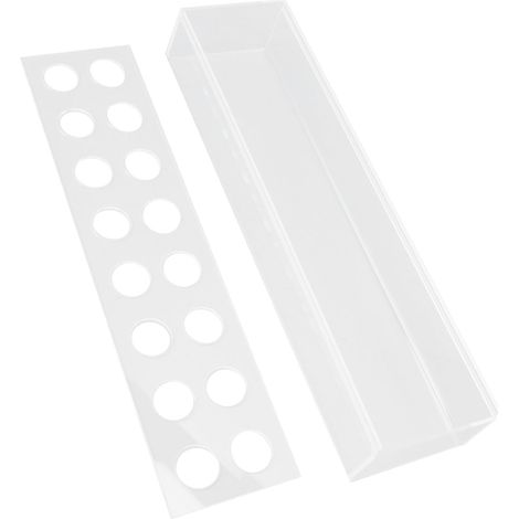 Vase rectangulaire en acrylique transparent, long porte-bouquets centre de table, boîte votive rectangulaire avec ficelle, 16 trous (1/5)