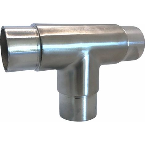 Metalideal  Raccord en T inox 3 tubes Finition - AISI 316 Brossé - pour extérieur, Pour tube diamètre - 42.4 mm