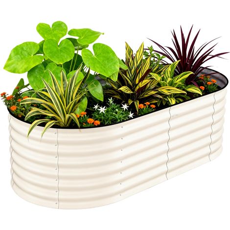Jardinière carrée 180 x 90 x 60 cm – Acier galvanisé Robuste – Anti-Rouille-DIY avec fond ouvert pour cultiver légumes, fruits, fleurs (1/5)