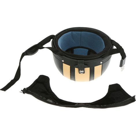Casque demi-cuir à visage ouvert pour moto et Scooter, avec visière, lunettes UV, Style Vintage, 54-60cm (1/5)
