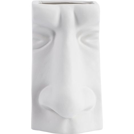 Vase Décoratif de Visage en Céramique Blanc de Style Nordique Créatif et Composition de Fleur pour Décoration Intérieure en Bureau ou Salle D'étude (1/5)