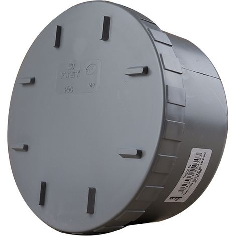 First Plast – Tampon de visite PVC mâle Ø160 – Raccord à coller pour évacuation eaux – Taux d'expansion 800% – Norme NF incendie