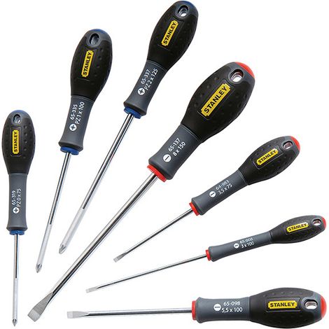 Stanley FATMAX 7-Piece Screwdriver Set for Electricians and Mechanics – Includes Phillips and Pozidriv, High-Quality Steel, Compact Pocket Design