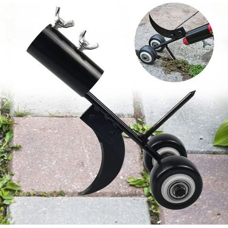 Outil de désherbage 2 en 1 avec roues pour désherber les mauvaises herbes. outil de désherbage pour jardin. outil de désherbage sans s'agenouiller pour le nettoyage entre les dalles. les (1/5)