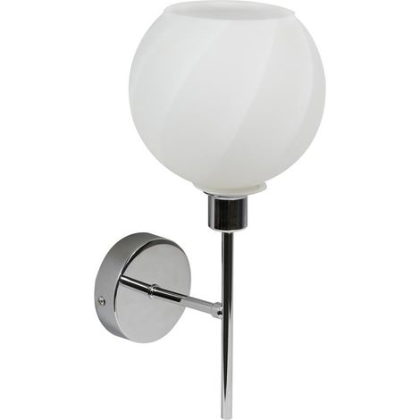 Applique murale Candellux Raul chrome verre blanc E27 (1/4)