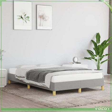 Cadre de lit sans matelas - 3269612 - gris clair - tissu 100% polyester - 120 x 190 cm (1/5)