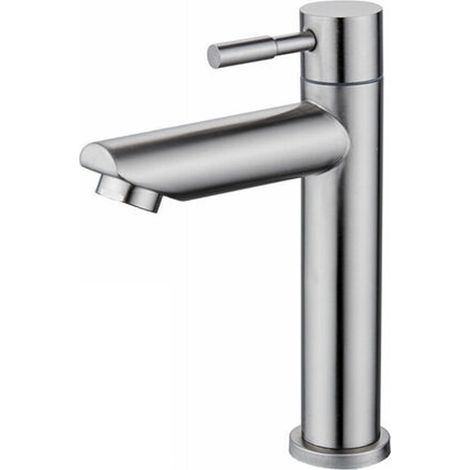 Robinet Lavabo Eau Froide Seulement - Corps en Cuivre - Finition Chromée - Débit 9 L/min - Cartouche Céramique - Aérateur Démontable - 1 Pièce (1/5)