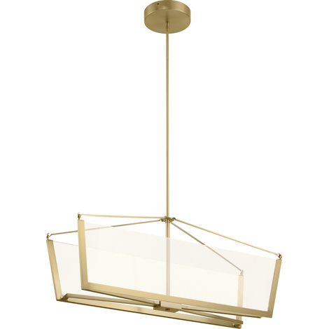 Elstead Kichler Calters Lampada da soffitto a sospensione a barra LED integrata Oro champagne, 3000K (1/5)