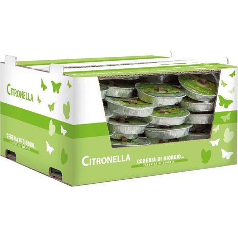 Cereria Di Giorgio - 80 Fiaccole in alluminio alla Citronella di Java 100% Naturale - Anti zanzare e insetti - Diametro 11 cm - Durata 3 ore (1/5)