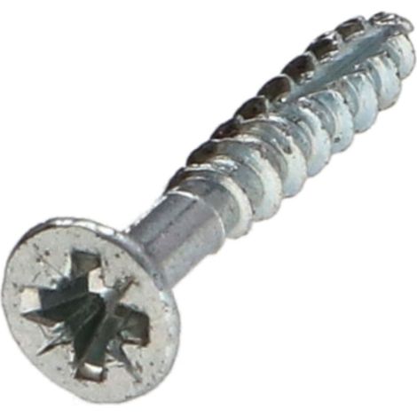Vis bois TEKOR Tête fraisée Cranté Pozi N°2 3.5X30 Pointe antifendage type 17 Filetage total Acier zingué - 1 pièce (1/5)