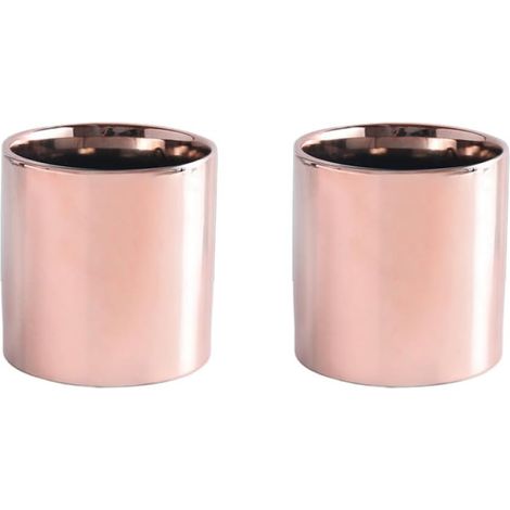 Stück Runde Keramik Blumentöpfe in Roségold Platzsparende