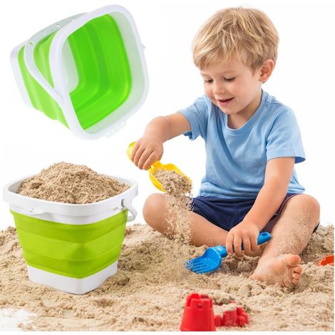 Sandkasten-Sandeimer-Set, faltbarer Kunststoff-Silikoneimer (1/5)