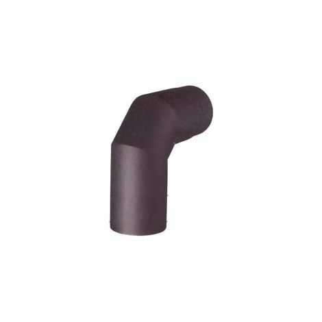GOMITO 90  ° PORCELLANATO PER STUFE A LEGNA NERO OPACO PESANTE MM.12   EE ¸ cm.13    SAVE