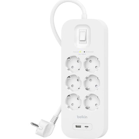 Regleta Belkin Connect 6 salidas blanco cable 2 m (1/2)