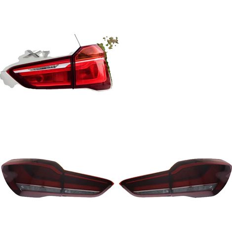 Gruppo ottico posteriore, compatibile con BMW X1 F48, tecnologia LED, struttura resistente, colore rosso (1/2)