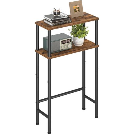 Console Meuble, 75 cm Table d'appoint étroite à 2 étagères, 40 x 20 x 80 cm (1/5)