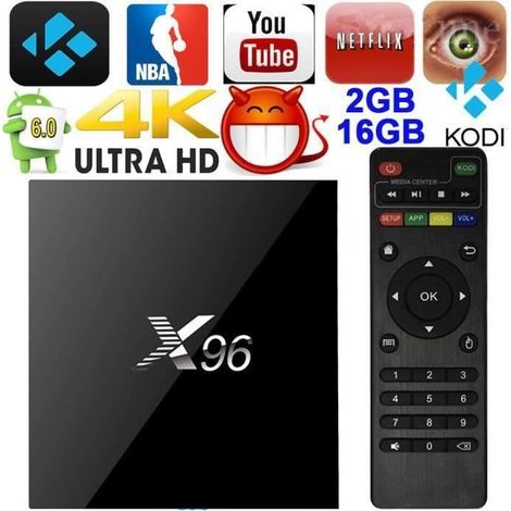 Android TV Box X96 Android 6.0 Amlogic S905X Quad Core ARM Cortex A53 2G Memory + 16G Flash WIFI Support 1080P 4K2K HD Média Player (1/4)