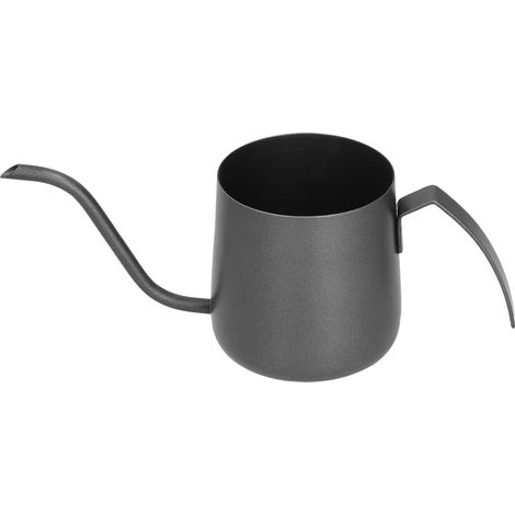 Carafe à col de cygne en acier inoxydable 304 avec douille en PTFE et graduation interne, cafetière à filtre pour usage domestique, 250 ml, noire (1/5)