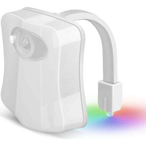 Stück LED-Toilettenleuchte mit Bewegungsmelder für Badezimmer, WC-Schrank, Waschbecken und Toilettensitz, 8 Farbwechsel, für den Einsatz im Dunkeln (1/5)