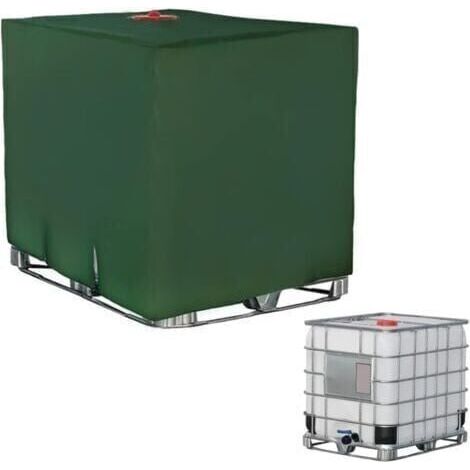 GROOFOO Bâche de Réservoir d'eau, Bache pour Cuve IBC 1000 L, 210D Imperméable Bache Protection Cuve, Vert Housse Cuve Anti-poussière Anti UV Anti-Pluie (1/5)