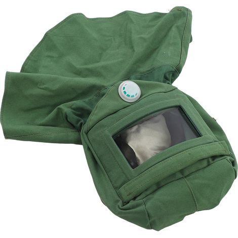 Cagoule de sablage avec visière de protection faciale, ventilation, anti-poussière, coupe-vent, en toile châle, résistante aux rayures et à la chaleur, protège-nuque. (1/5)