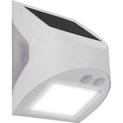Masterplug LEXSW30W40-01 Prysm Outdoor Solar Wall Light PIR Motion Sensor White MSTSW30W40 (1/2)