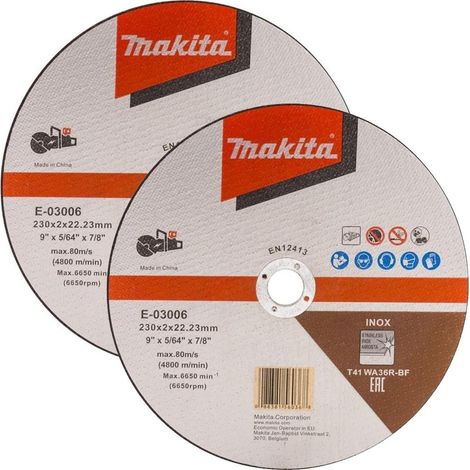Makita E-03006 Cutting Cut Off Wheel 230mm 9"" For DCE090 Disc Cutter x 2 Pack (1/3)