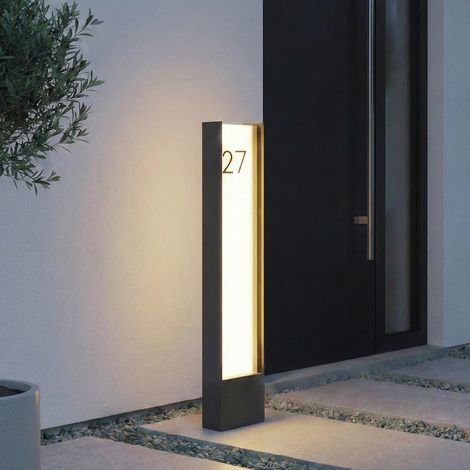 [NEUWERTIG] B-Ware Leuchte Außenlampe Wegelampe Lindby LED schwarz IP65 Hausnummer (1/2)