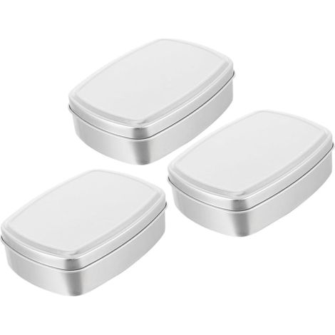 of 3 Square Soap Dishes Made of Food Grade Aluminum 100ml