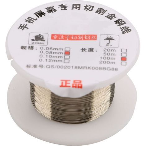Ligne de fil de coupe en molybdène de 100 m pour la réparation de séparateur d'écran d'affichage LCD (0,08 mm x 100 m) (1/5)