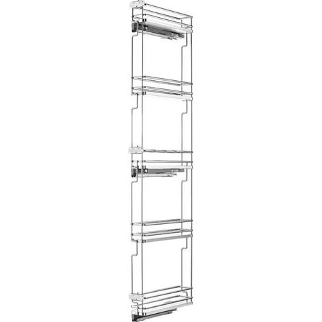 Cadre médian coulissant – 5 corbeilles fixes – 3 coulisses sortie totale sur amortisseur – 3 attaches façades réglables – Vibo