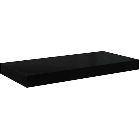 Schweberegal Hochglanz-Schwarz 50x23x3,8 cm MDF