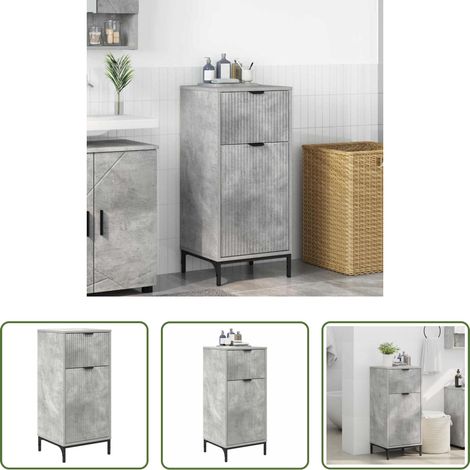 vidaXL Meuble salle de bain -  Cabinet de salle de bain Gris béton 39,5 x 36 x 88 cm (1/5)
