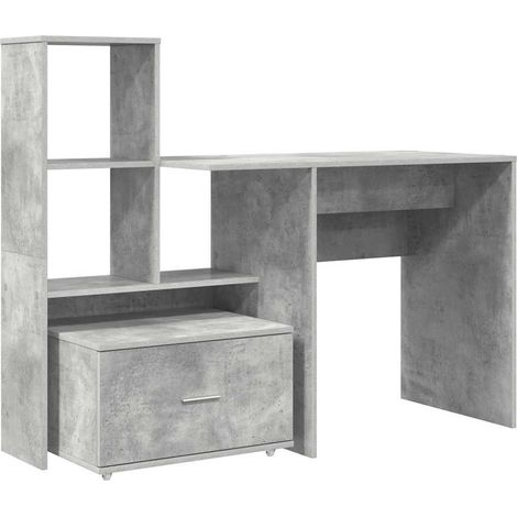 Maison Exclusive - Schreibtisch Beton Grau 131,5 x 50 x 106,5 cm